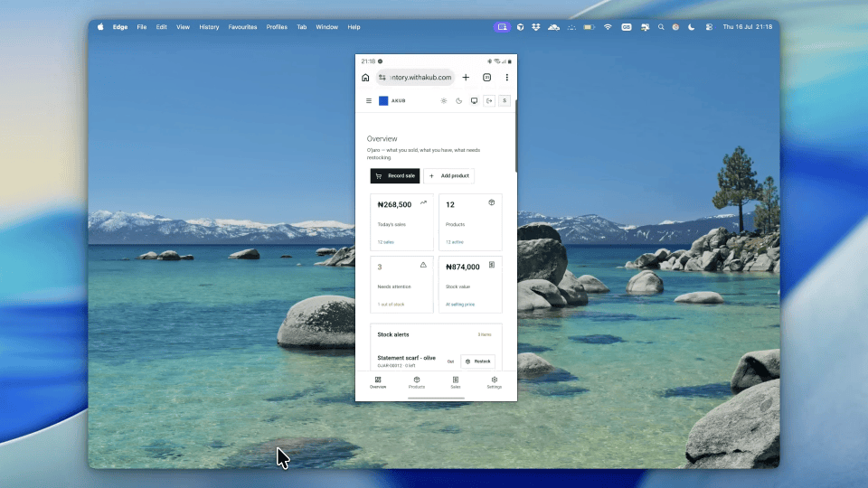 Mobile sales workflow